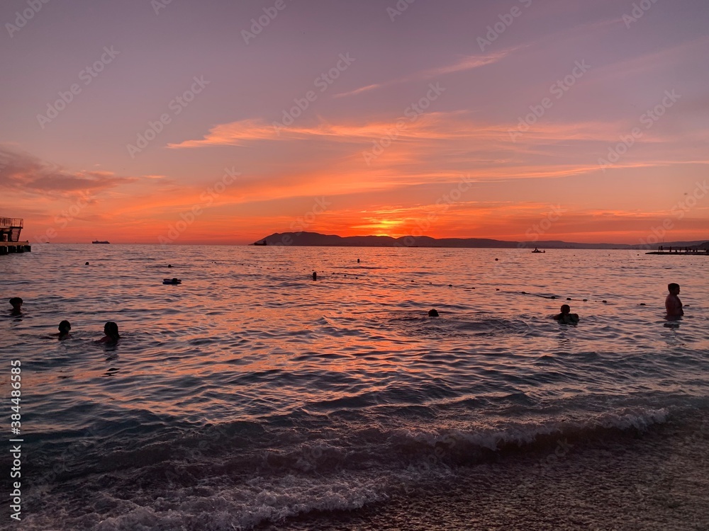 sunset on the beach