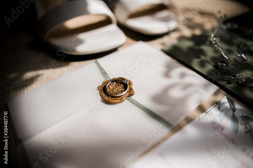 wedding rings on invitation cards for wedding