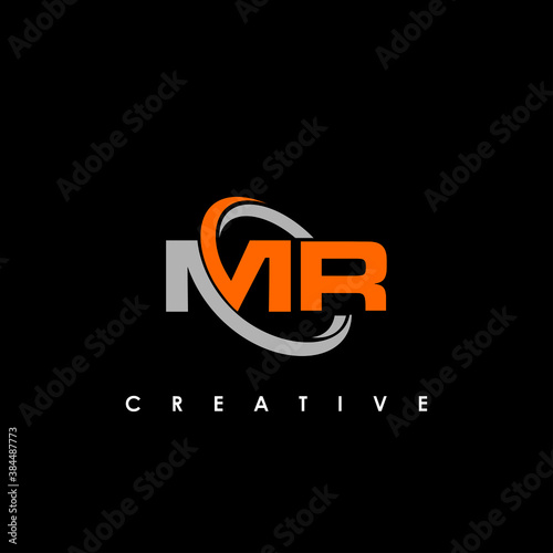 MR logo design template vector illustration