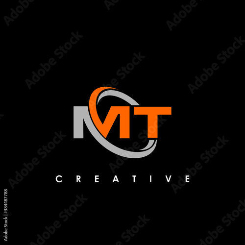 MT logo design template vector illustration photo