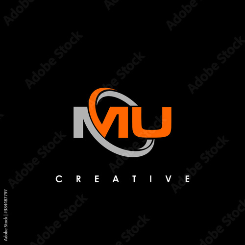 MU logo design template vector illustration