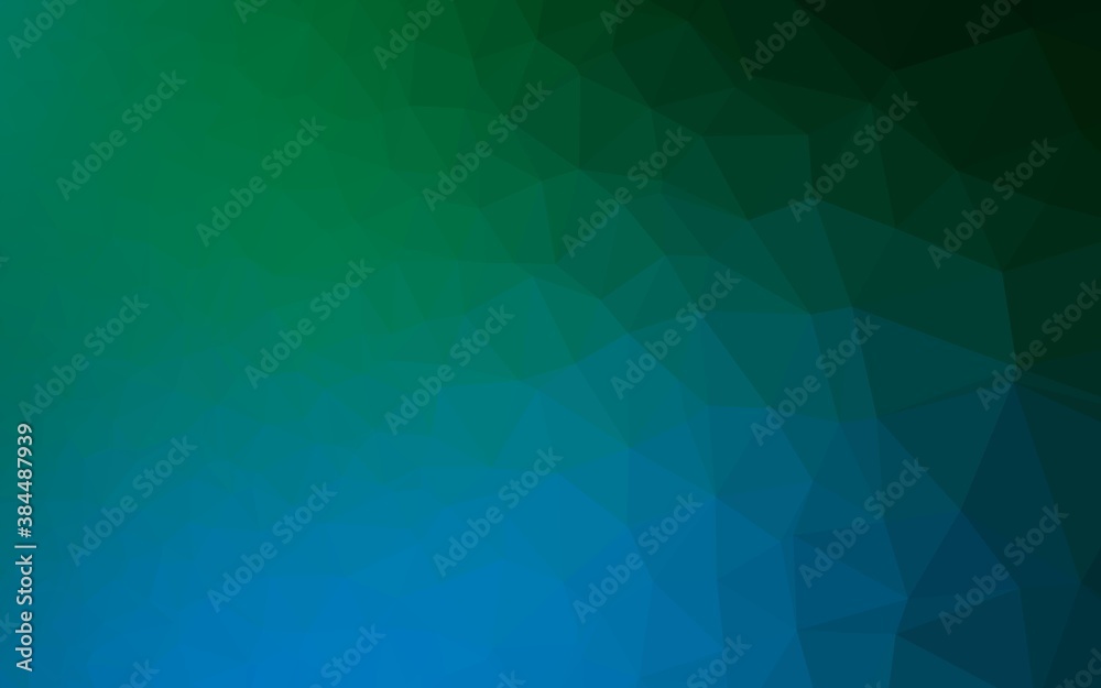 Dark Blue, Green vector blurry triangle pattern.