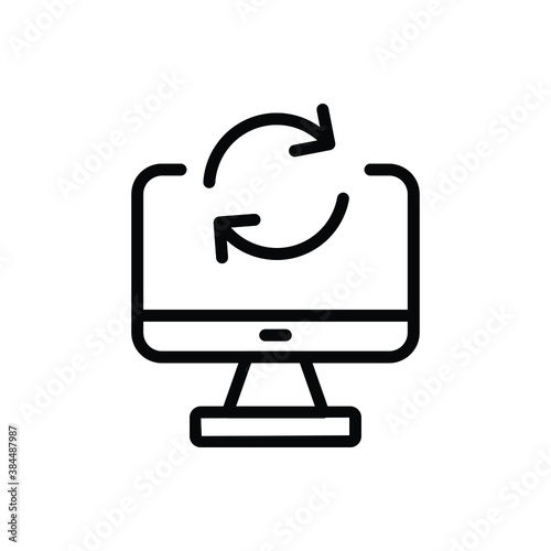 Recycle monitors (Ecology) icon outline vector. isolated on white background