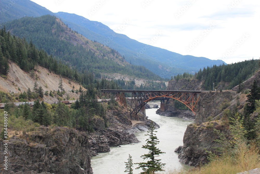 Railway Bridge, Fraser River Valley, British Columbia, Canada.