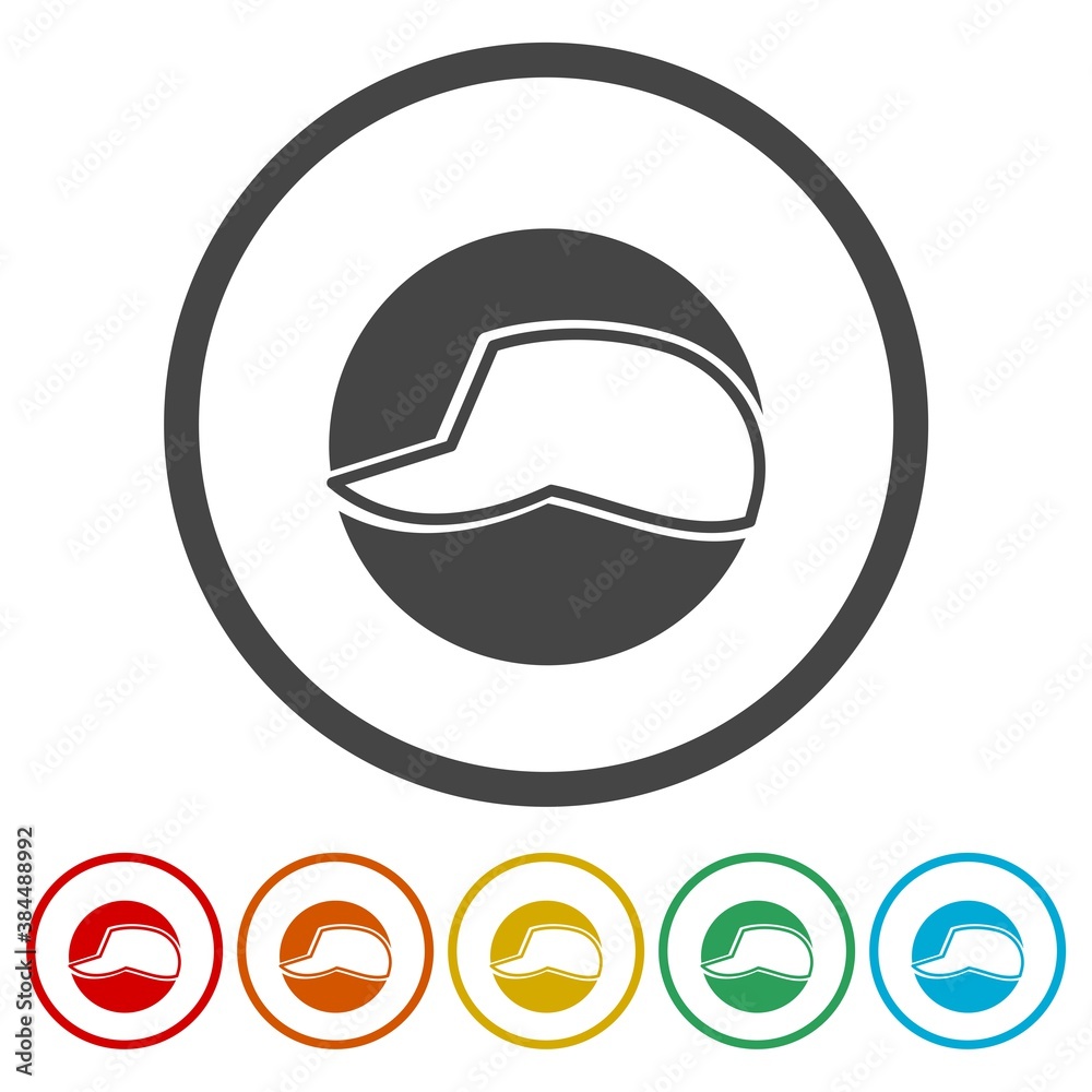 Cap ring icon, color set Cap ring icon, color set