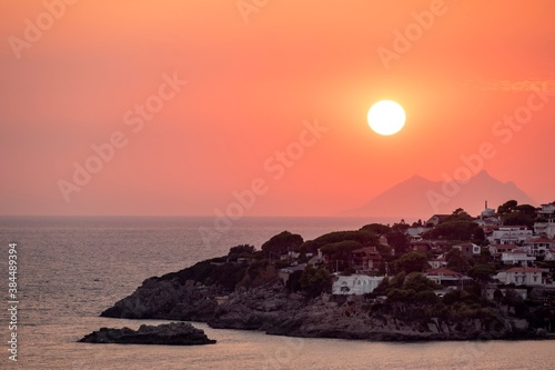 romantic sunset at the coastline of Sperlonga