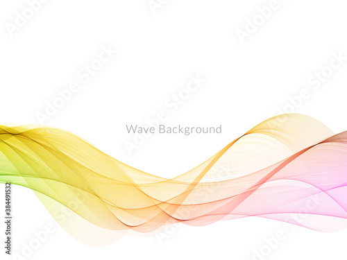 Abstract background with colorful flowing wave design © JupiterArts
