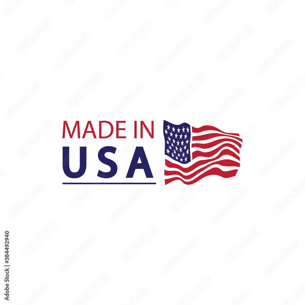 Made in usa logo design. Flag made america american states flags
