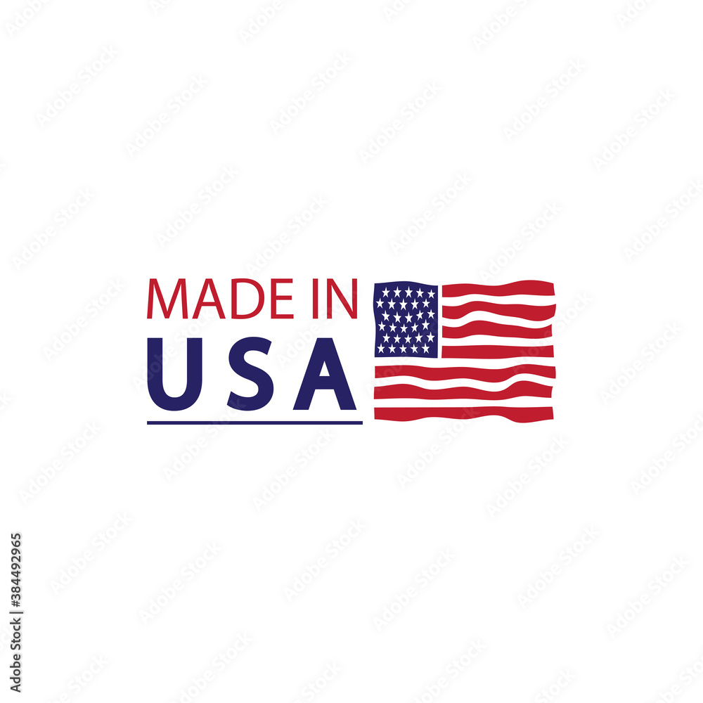 Made in usa logo design. Flag made america american states flags product badge quality patriotic labels emblem star ribbon sticker,Vector illustration Made in usa logo design. Flag made america american states flags product badge quality patriotic labels emblem star ribbon sticker,Vector illustration