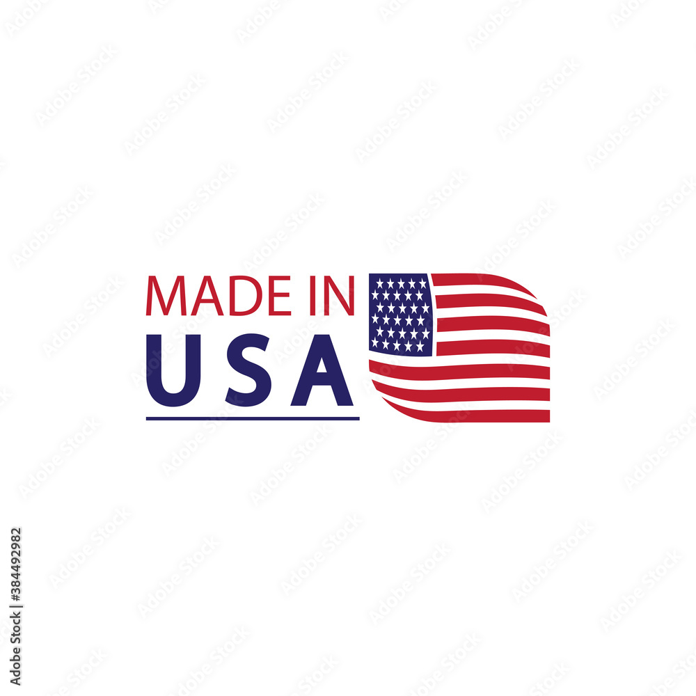 Made in usa logo design. Flag made america american states flags product badge quality patriotic labels emblem star ribbon sticker,Vector illustration Made in usa logo design. Flag made america american states flags product badge quality patriotic labels emblem star ribbon sticker,Vector illustration