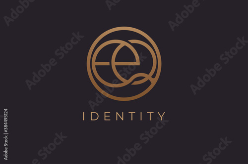 Abstract initial letter E and Q logo,usable for branding and business logos, Flat Logo Design Template, vector illustration