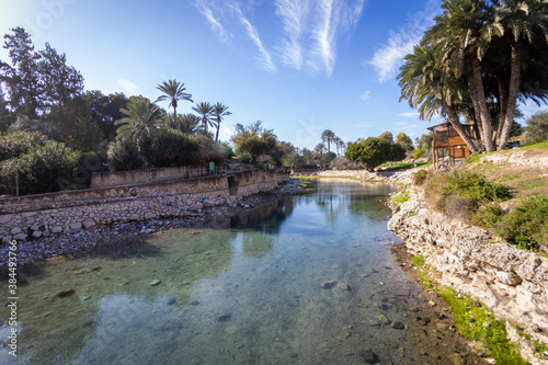 Gan Hashlosha Nature Reserve - a huge water pool from a natural stream that flows into the reserve, Israel
