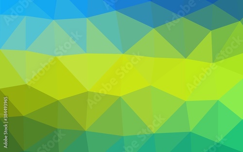 Light Blue, Yellow vector polygonal template.
