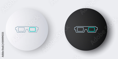 Line 3D cinema glasses icon isolated on grey background. Colorful outline concept. Vector.