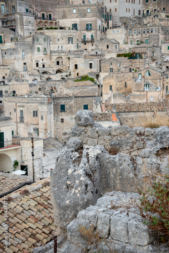 Fototapeta Naklejka Na Ścianę i Meble -  view of the sassi of Matera city located on a rocky outcrop in Basilicata