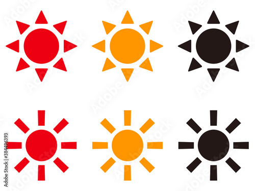 シンプル太陽アイコンセット_ベクター