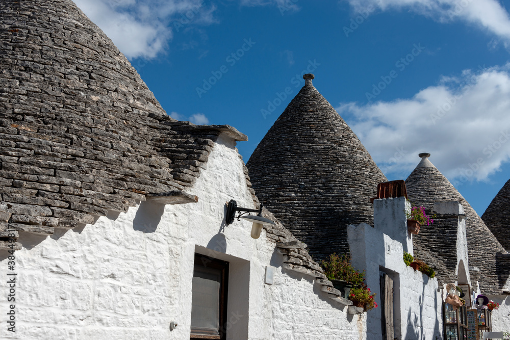 the trullo is a type of conical construction in traditional dry stone from Alberobello in Puglia