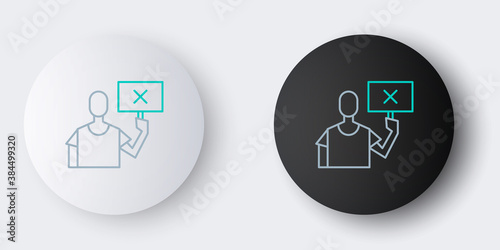 Line Nature saving protest icon isolated on grey background. Earth planet protection, environmental issues demonstration. Colorful outline concept. Vector.