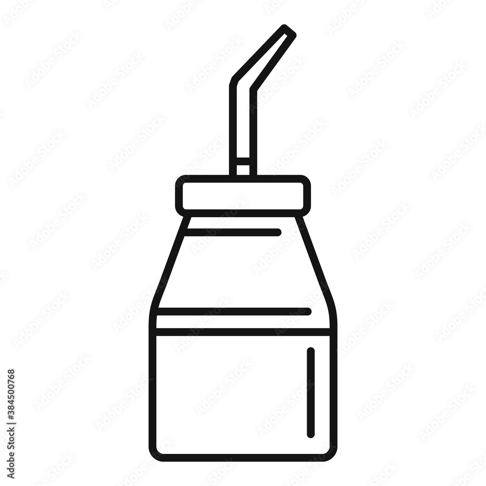 Fototapeta premium Tattoo paint bottle icon. Outline tattoo paint bottle vector icon for web design isolated on white background