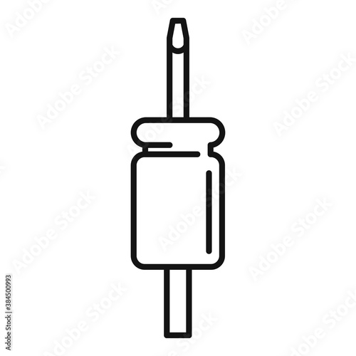 Tattoo studio needle icon. Outline tattoo studio needle vector icon for web design isolated on white background
