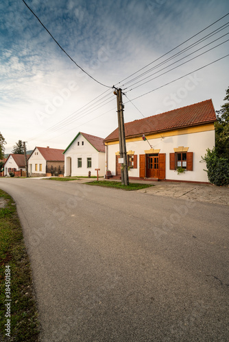 Fototapeta Naklejka Na Ścianę i Meble -  Wine cellars in a row in Southern Hungary in Palkonya