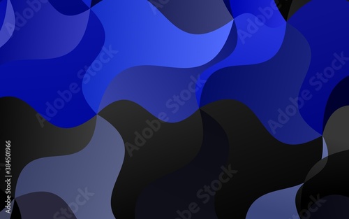 Dark BLUE vector pattern with bent ribbons. © Dmitry