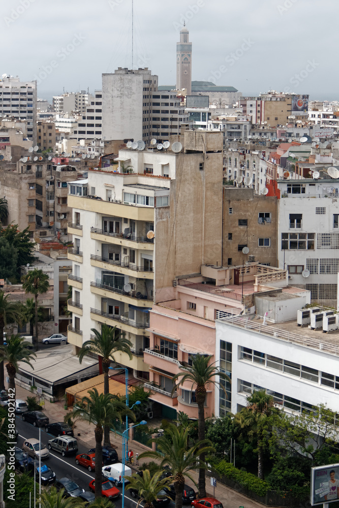 Miasto Casablanca w Maroku widziane z wieży katedrySacre Coeur Miasto Casablanca w Maroku widziane z wieży katedrySacre Coeur