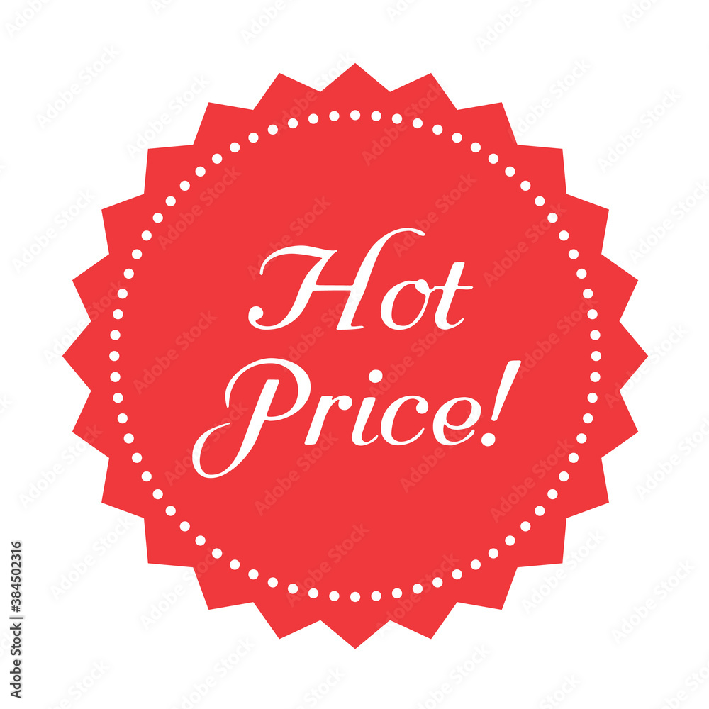 Hot price color discount sticker. Hot price red bent label isolated on white background. discount lettering on modern round shape. illustration for promo advertising discounts Hot price color discount sticker. Hot price red bent label isolated on white background. discount lettering on modern round shape. illustration for promo advertising discounts