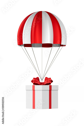 white box with red bow and ...