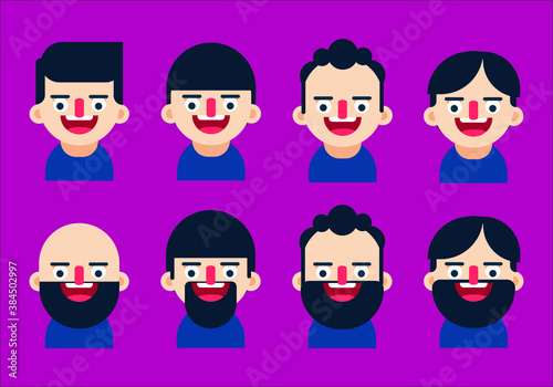 collection of male faces in cartoon characters