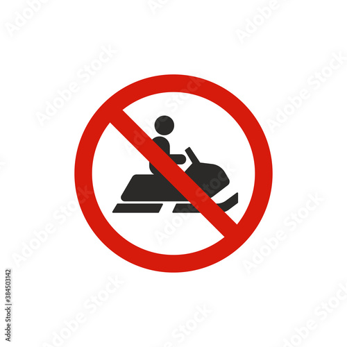 No jet ski allowed sign. Prohibition symbol modern, simple, vector, icon for website design, mobile app, ui. Vector Illustration