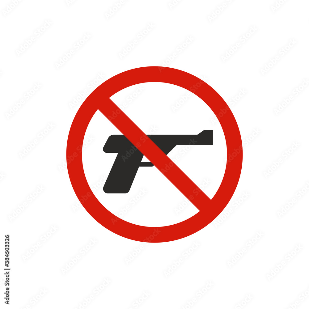 No weapon allowed sign. Prohibition symbol modern, simple, vector, icon for website design, mobile app, ui. Vector Illustration No weapon allowed sign. Prohibition symbol modern, simple, vector, icon for website design, mobile app, ui. Vector Illustration