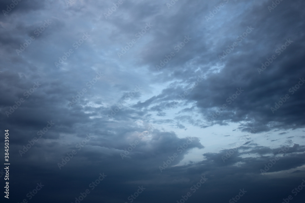 The dark clouds on the sky nature background
