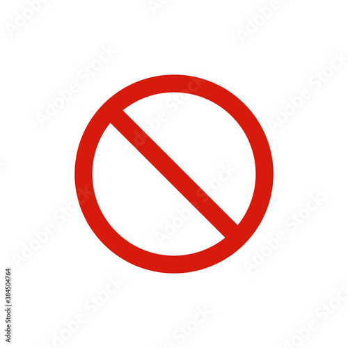 Red ban sign. Prohibition symbol modern, simple, vector, icon for website design, mobile app, ui. Vector Illustration
