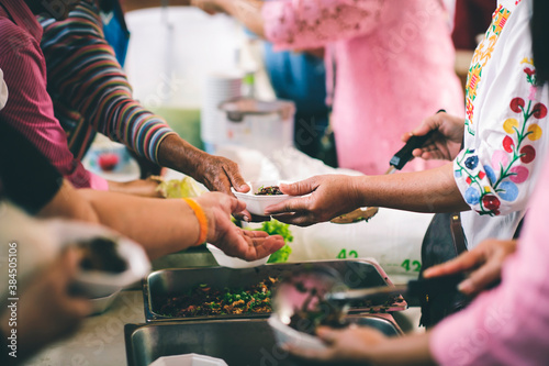 Donate food to people in society : The concept of sharing photo