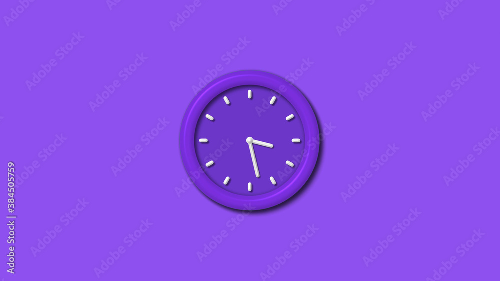 12 hours 3d wall clock isolated on purple background, counting down wall clock 12 hours 3d wall clock isolated on purple background, counting down wall clock