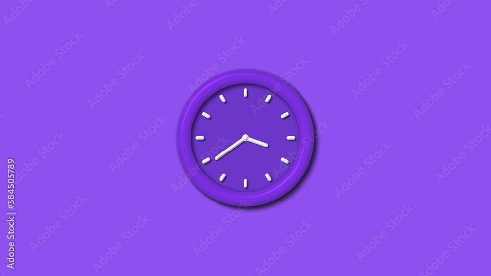 12 hours 3d wall clock isolated on purple background, counting down wall clock 12 hours 3d wall clock isolated on purple background, counting down wall clock