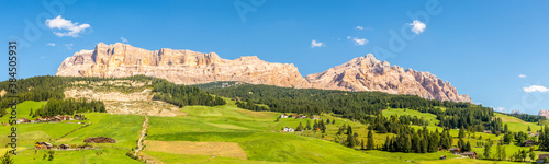 Panoramic view at the Monte Cavallo Mountains from Alta Badia in Dolomites - South Tyrol Italy