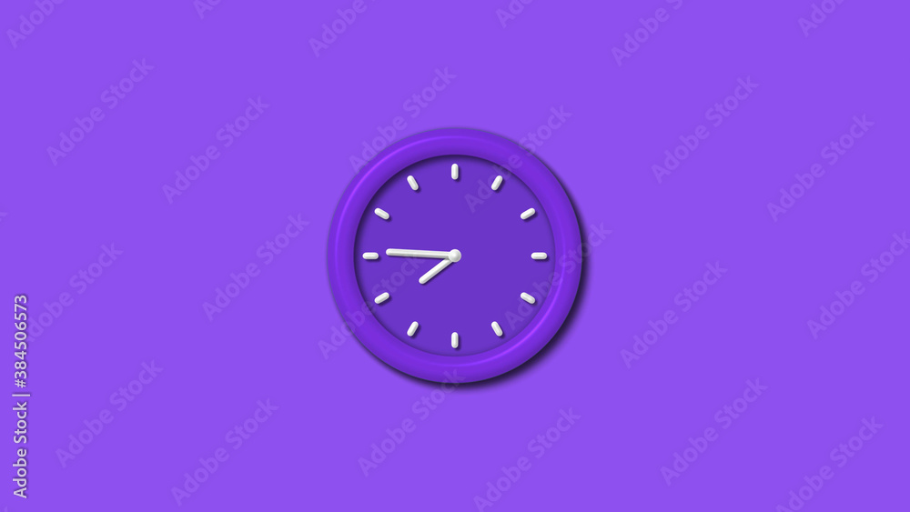 Purple color 12 hours 3d wall clock isolated on purple background,3d wall clock, Clock isolated Purple color 12 hours 3d wall clock isolated on purple background,3d wall clock, Clock isolated
