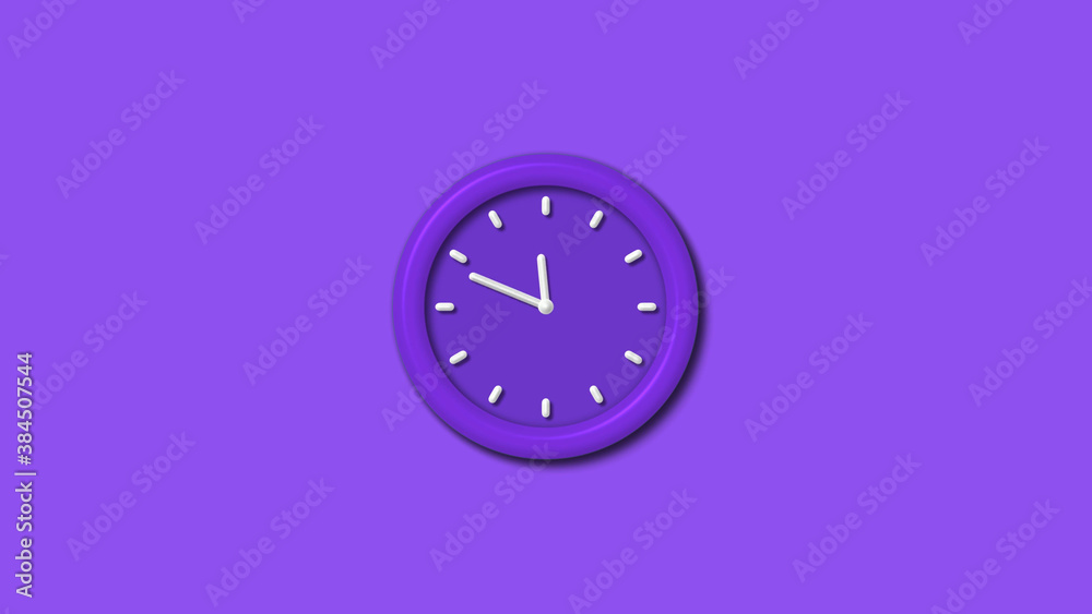 New purple color 3d wall clock isolated on purple background,3d wall clock New purple color 3d wall clock isolated on purple background,3d wall clock