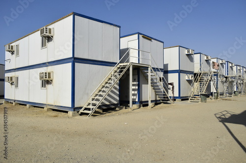 Portacabin, porta cabin, temporary labors camp , Mobile building in industrial site or office container Portable house and office cabins. Labor Camp. Porta cabin. small temporary houses