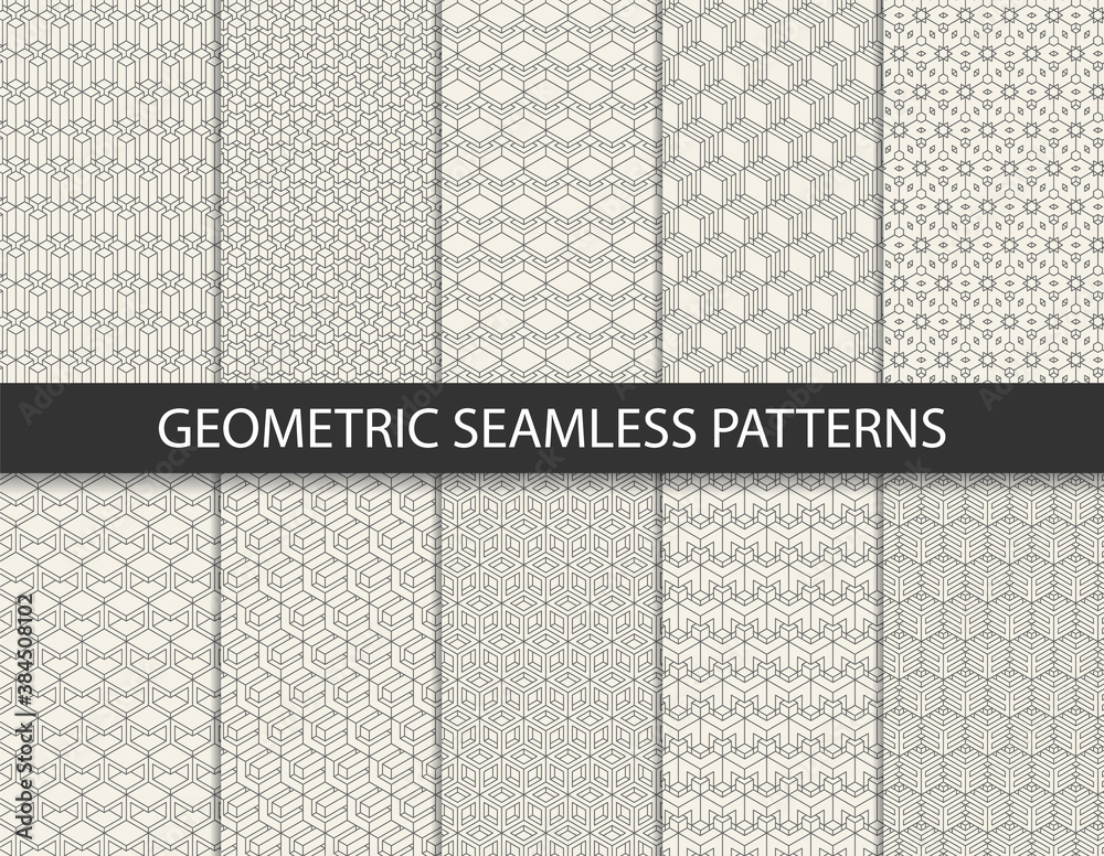 Fototapeta Abstract geometric pattern. Seamless vector background.
