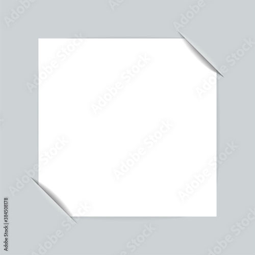 Cuts in the paper for attaching a photo template. Vector illustration