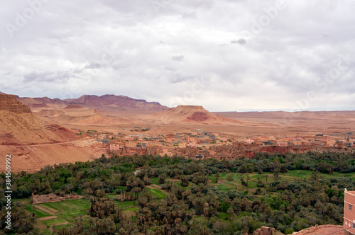 Township at oasis on Todra river, Tinghir, Morocco
