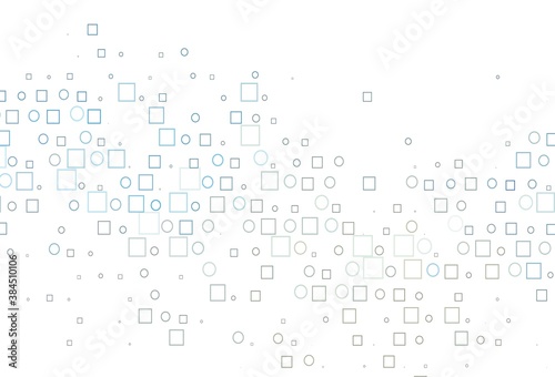 Light BLUE vector background with circles, rectangles.