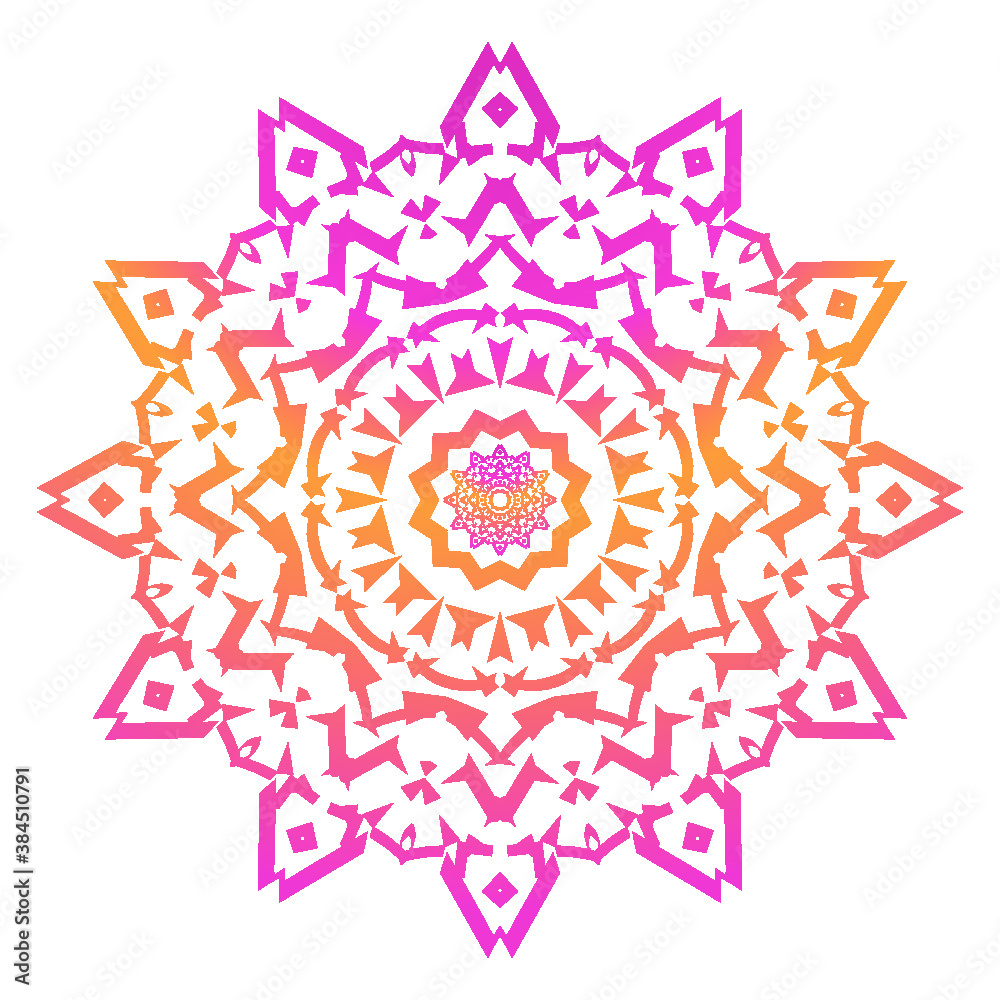 Flower Mandala Decorative Ornament Colorful Background Design Shape for style for Wedding card, book cover,print, poster, cover, brochure, flyer, banner
