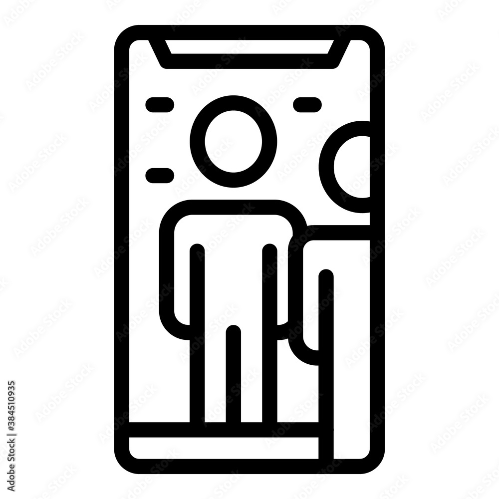 Phone online stream icon. Outline phone online stream vector icon for web design isolated on white background