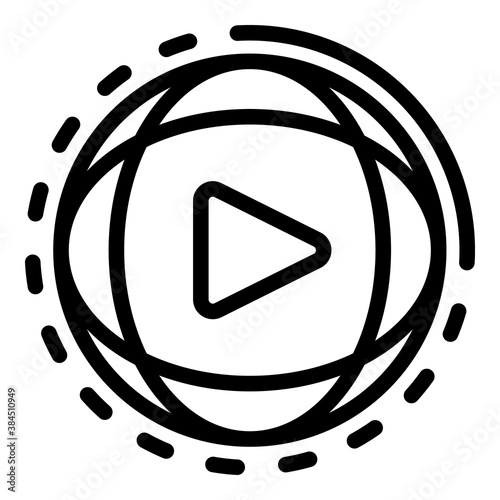 Global video stream icon. Outline global video stream vector icon for web design isolated on white background
