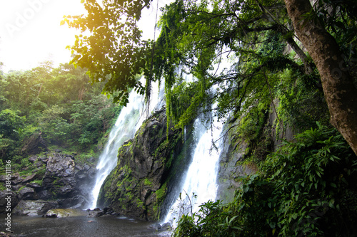 Amazing in nature, Klonglan waterfall in tropical forest, The famous waterfall in Kamphaeng Phet provinc, Thailand