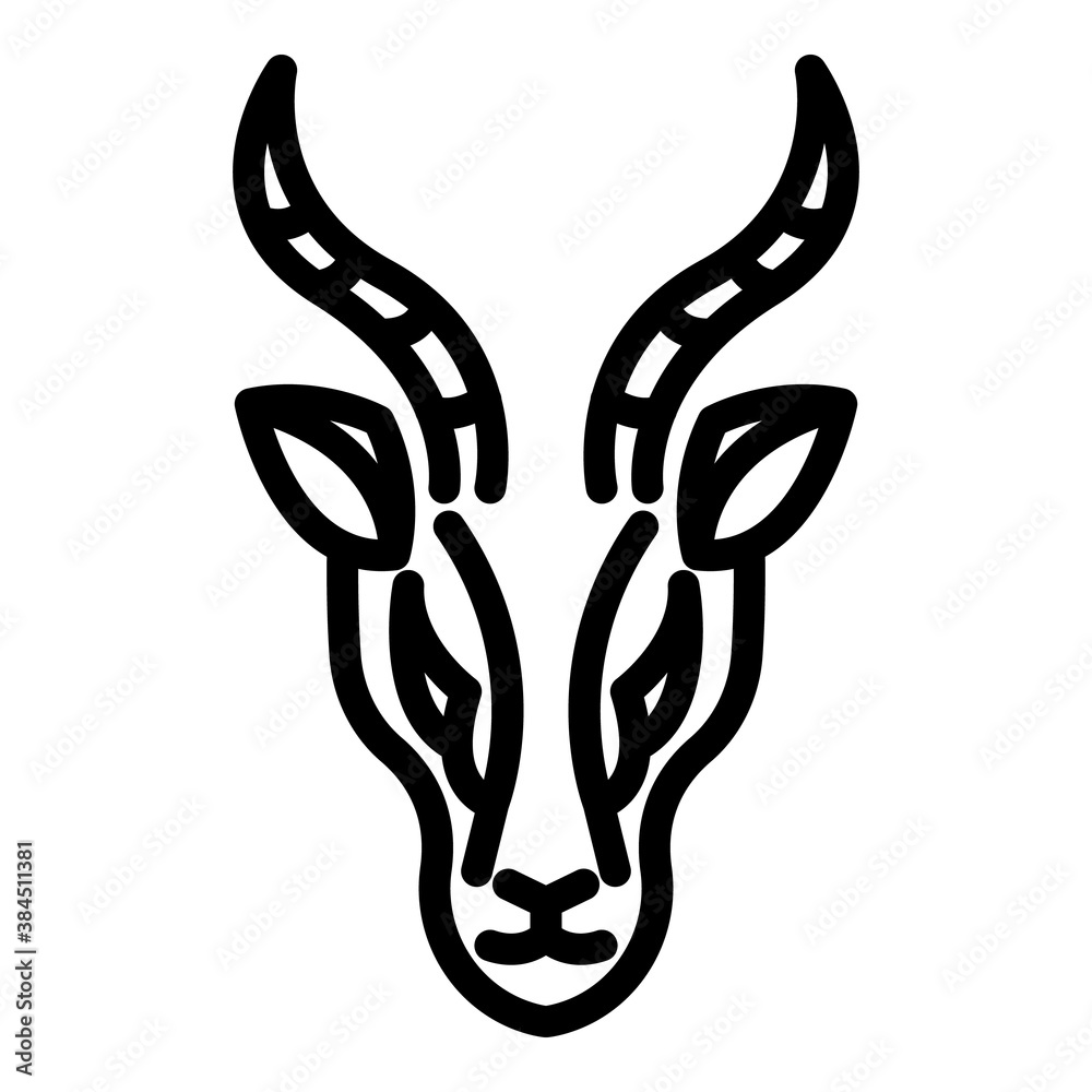 Impala gazelle icon. Outline impala gazelle vector icon for web design isolated on white background Impala gazelle icon. Outline impala gazelle vector icon for web design isolated on white background